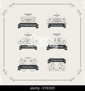 Set of vector vintage posters. beautiful design Stock Vector
