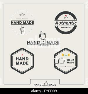 Set of vector emblems for marking handicrafts Stock Vector