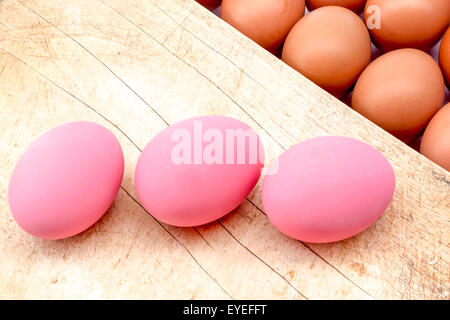Asian Traditional Food, Century Eggs or Pidan Eggs On an board Stock Photo