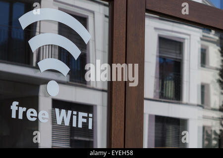 wifi sign - free wifi - wireless internet connection symbol Stock Photo