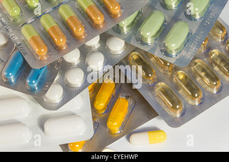 blister packs of pills / capsules / medication Stock Photo