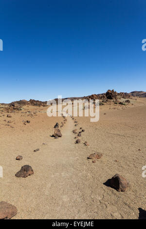 desert landscape - volcano mountain blue sky Stock Photo