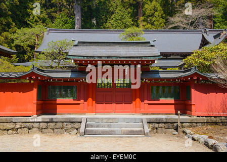 Japanese temple with wooden door and wall. Stock Photo