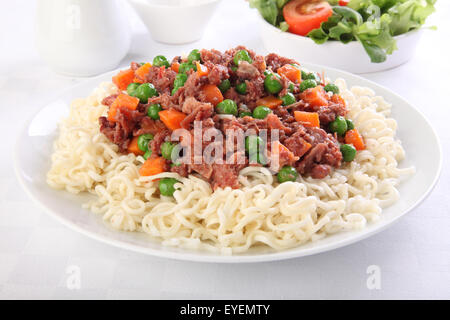 CORNED BEEF WITH NOODLES Stock Photo