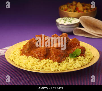 INDIAN BEEF CURRY MEAL Stock Photo