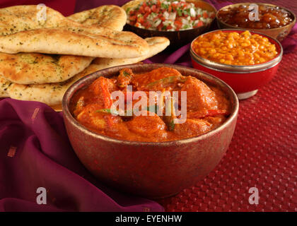 INDIAN CHICKEN JALFREZI CURRY MEAL Stock Photo