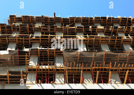 New multistory concrete-steel building is under construction. Stock Photo