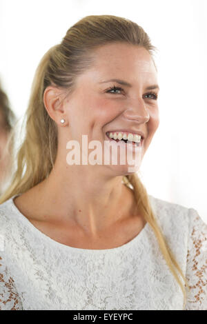 Sir Ben Ainslie with his wife Georgie Thompson on day six of the 2024 ...