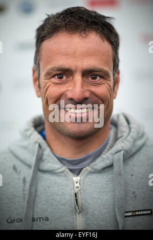 Franck Cammas, skipper of Groupama Team France pictured at the America's Cup World Series in Portsmouth. The event ru Stock Photo