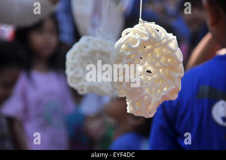 Kerupuk eat race is one of activities of the Indonesian people to celebrate Independence day on August 17 Stock Photo