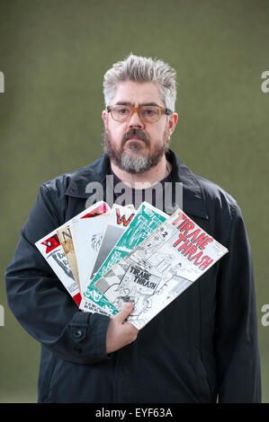 English stand-up comedian, actor, performance poet and cartoonist,Phill Jupitus, at the Edinburgh International Book Festival Stock Photo