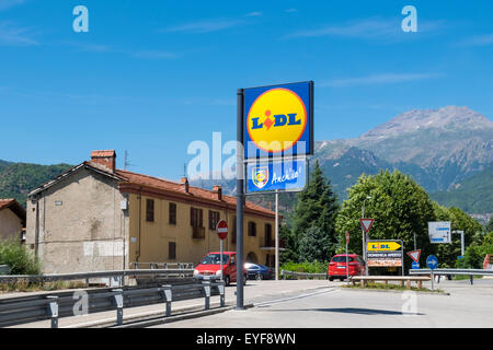 Lidl discount supermarket in the town of Susa, Piedmont, Italy Stock Photo