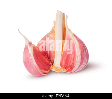 Young fresh garlic isolated on white background Stock Photo