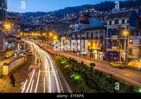 A modern and fresh view of La Paz, Bolivia. Stock Photo