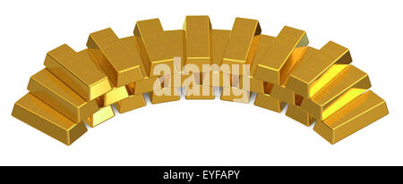 Set of gold bars isolated on white background Stock Photo - Alamy