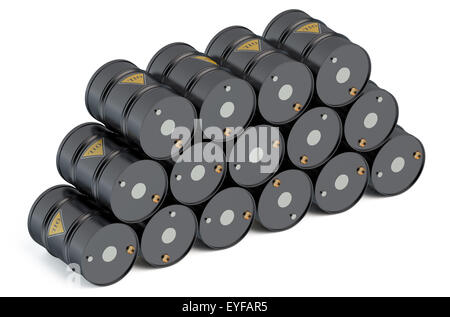 Oil barrels isolated on white background Stock Photo