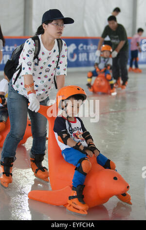 Ice skating at Iceworld at Wukesong Arena, in Beijing, China Stock Photo