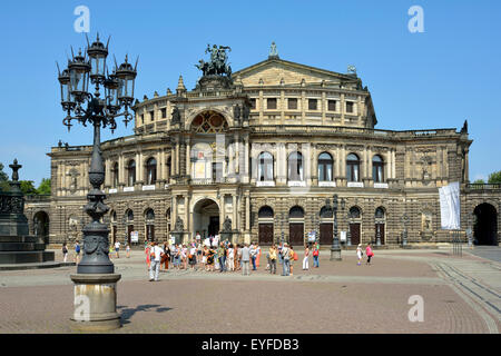 Opera House Semperoper on the Theatre Square in Dresden. Stock Photo