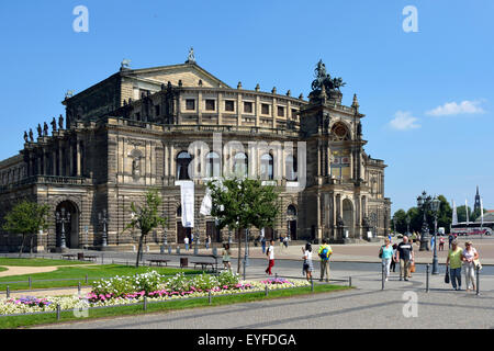 Opera House Semperoper on the Theatre Square in Dresden. Stock Photo