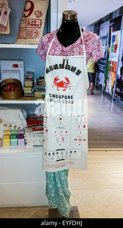 Tourist apron in the Singapore National Museum advertising Singapore Chilli Crab, an iconic Singapore dish Stock Photo