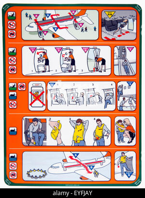 An Easyjet Boeing 737 300 Passenger Safety Card. Stock Photo