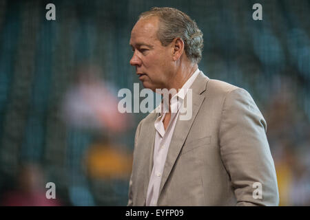 Houston, TX, USA. 28th July, 2015. Houston Astros owner Jim Crane prior to a Major League Baseball game between the Houston Astros and the Los Angeles Angels at Minute Maid Park in Houston, TX. Trask Smith/CSM/Alamy Live News Stock Photo