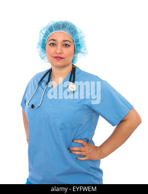 Female Pacific Islander Doctor in scrubs Stock Photo