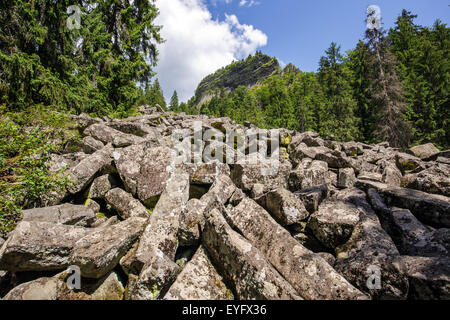 Landscape with Detunatele massif from Apuseni mountains, Romania - a unique mineralogy phenomenon Stock Photo