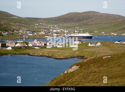 Caledonian MacBrayne ferry at Castlebay the largest settlement in Barra, Outer Hebrides, Scotland, UK Stock Photo