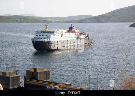 Caledonian MacBrayne ferry at Castlebay the largest settlement in Barra, Outer Hebrides, Scotland, UK Stock Photo
