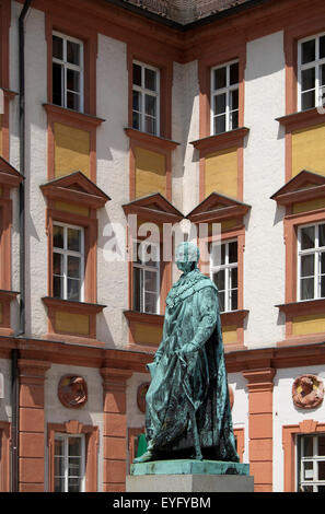 Statue of Maximilian II. King of Bavaria, Altes Schloss or Old Castle, Bayreuth, Upper Franconia, Bavaria, Germany Stock Photo