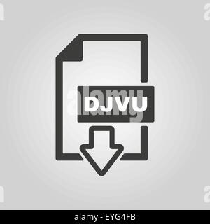 The DJVU icon. File format symbol. Flat Stock Vector