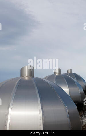 Aluminium 'igloos' At The Hotel Arctic In Ilulissat On The West Coast Of Greenland, The Most Northerly 4 Star Hotel. Greenland. Stock Photo