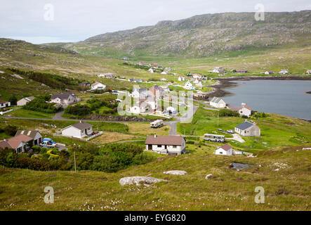 General view of Castlebay the largest settlement in Barra, Outer Hebrides, Scotland, UK Stock Photo
