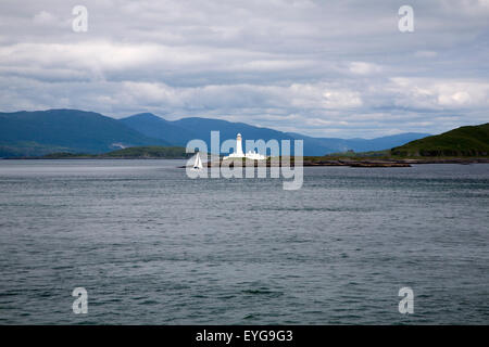 Lismore lighthouse on Eilean Musdile, Firth of Lorne, entrance to Loch Linnhe designed by Robert Stevenson 1833, Lismore Island, Stock Photo