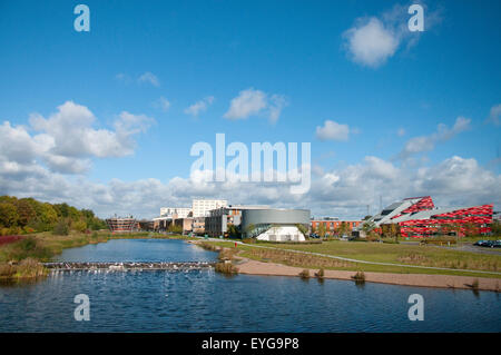 A sunny day on the Jubilee Campus of the University of Nottingham, Nottinghamshire England UK Stock Photo