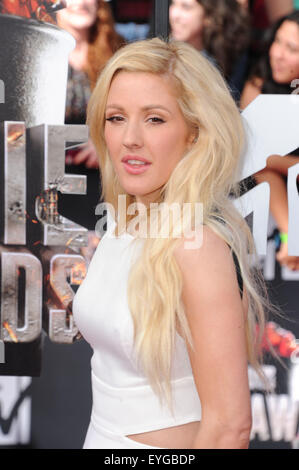 Singer Ellie Goulding arrives at the 2014 MTV Movie Awards at Nokia Theatre L.A. Live in Los Angeles, USA, on 13 April 2014. Photo: Hubert Boesl Stock Photo