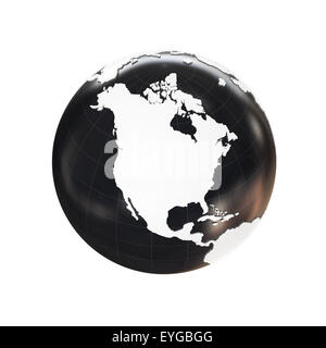 Globe 3D Geopolitical Extruded isolated on white background Stock Photo
