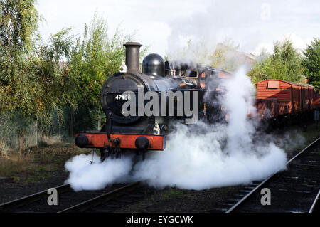 LMS Class 3F 0-6-0 tank engine No 47406 approaching Bitton station ...