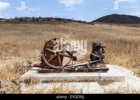 Abandoned rural water well in the Santa Monica Mountains in Southern California. Stock Photo