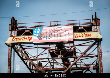 USA, Louisiana, Lobster sign; Breaux Bridge Stock Photo