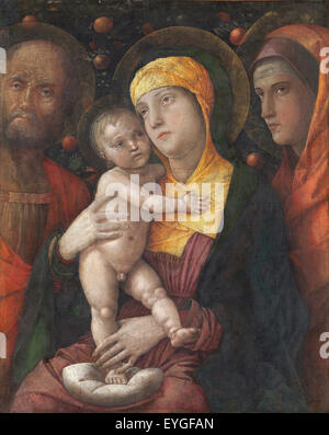 Andrea Mantegna - The Holy Family with Saint Mary Magdalen - XV th century - Italian Stock Photo