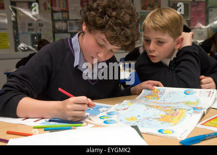 Secondary school pupils in geography lesson, Surrey, UK Stock Photo - Alamy