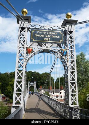 City of Chester, Queens Park Bridge over the River Dee 1923 Cheshire UK Stock Photo