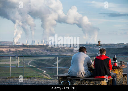 Brown coal opencast mining Garzweiler near Juechen, North Rhine-Westphalia, Germany, Europe Stock Photo