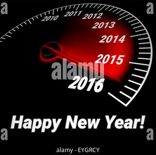 Speedometer with the date of year 2016 Stock Vector