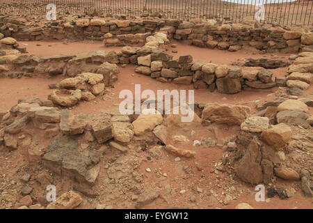 Arava, remains of the workshop at the copper production camp from the Egyptian period in Timna Valley, 14th-12th centuries BC Stock Photo