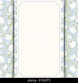 Vector invitation card with floral pattern. Stock Vector
