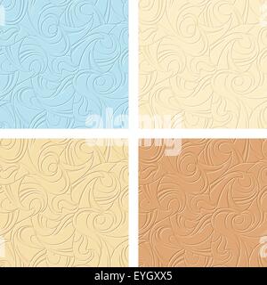 Set of abstract seamless patterns. Vector illustration. Stock Vector