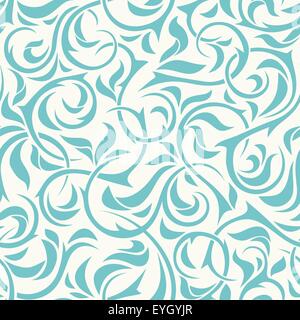 Seamless blue floral pattern. Vector illustration. Stock Vector